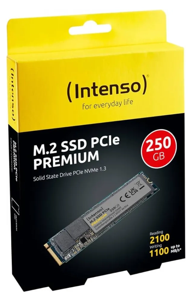 SSD M.2 NVMe  Intenso 250GB M.2 2280 PCIe Premium Gen.3 x4 NVMe 1.3 3835440