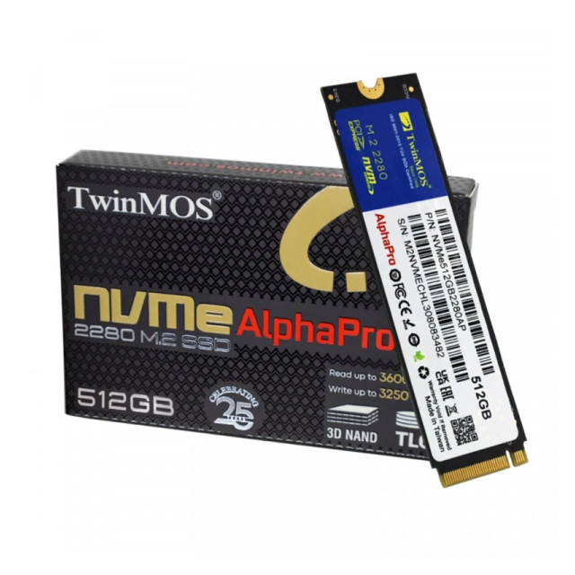 SSD M.2 NVMe TwinMOS 512GB, 3600MBs/3250MBs NVMe512GB2280AP