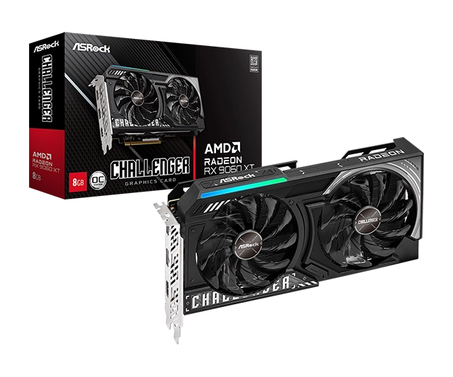 SVGA ASrock RX 9060 XT Challenger 8GB/GDDR6/128bit/crna, RX9060XT CL 8GO