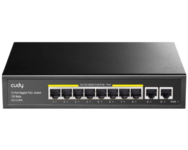 Svič 10/100/1000 10-port Cudy GS1010PE 8 Gbit PoE+ port/2 Gbit Uplink porta 120W