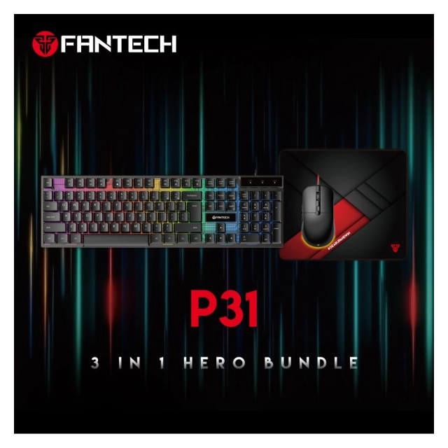 Tastatura + miš + podloga USB Fantech P31 Hero 3u1 crna