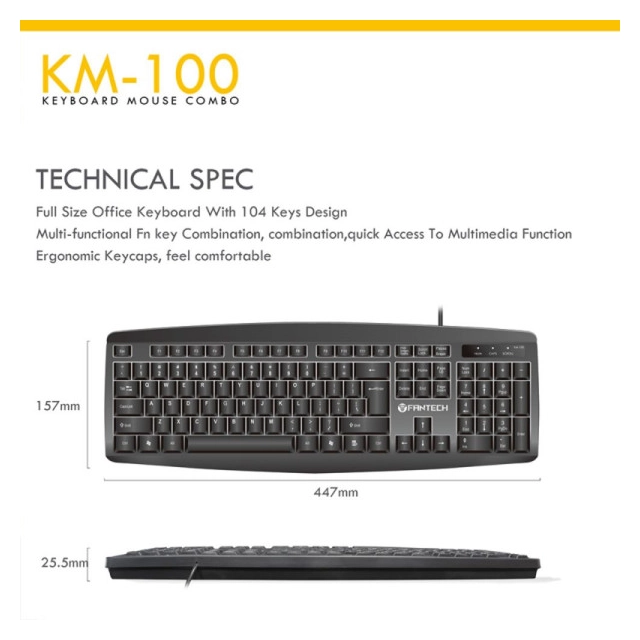 Tastatura + Mis USB Fantech GO KM-100 US crna