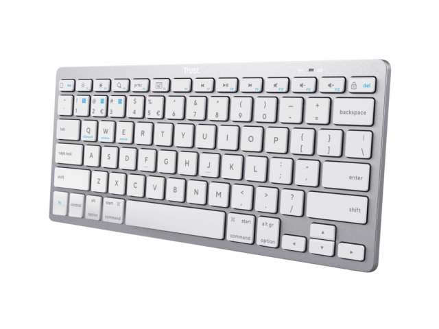 Tastatura TRUST Basics Bluetooth/US/sivo bela
