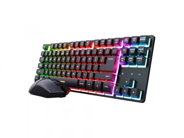 Tastatura+miš TRUST GXT 832 Thado Wireless TKL set/US/crna
