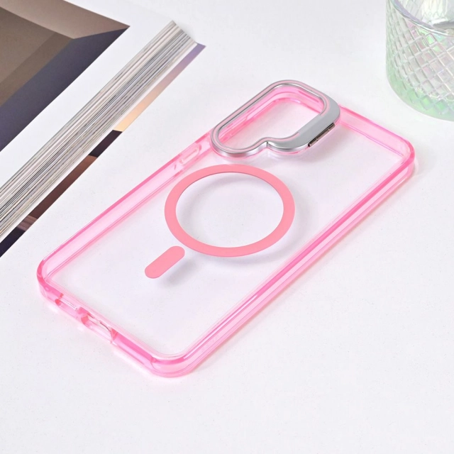 Torbica Magsafe transparent za Samsung S926B Galaxy S24 Plus pink