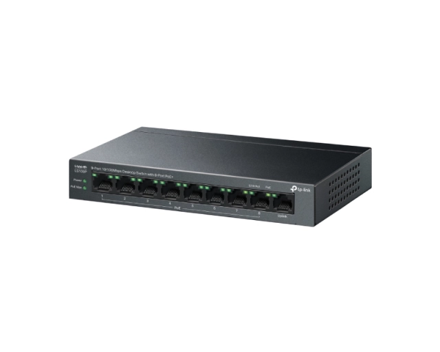 TP-LINK_ LS109P(UN) 9-Port 10/100Mbps Desktop Switch sa 8-Portova PoE+ 