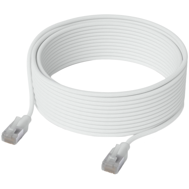 Ubiquiti UniFi UACC-Cable-Patch-EL-C6A-8M-W Premium Patch Cable Ultra-thin braided, designed and optimized for 10 GbE networking, RJ45