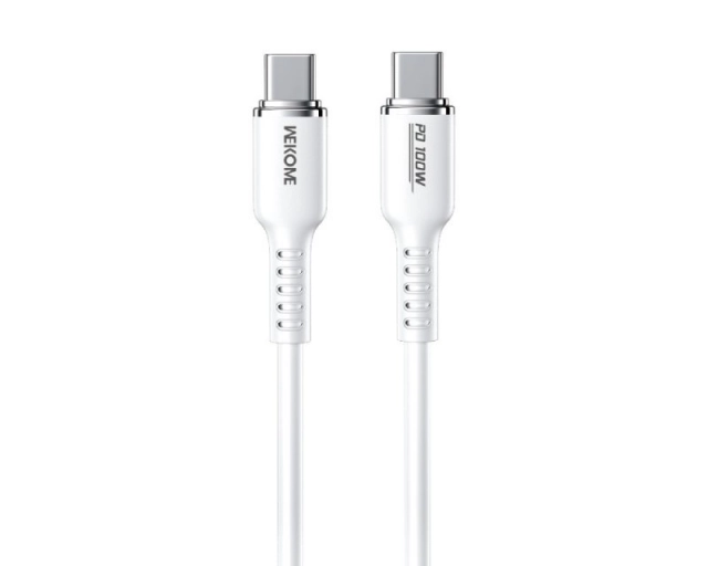 WEKOME WDC-11 Kabl 3.1 USB tip C M/M 1.2m, za Super brzo punjenje 100W/480Mbps, Silicon Soft, beli 