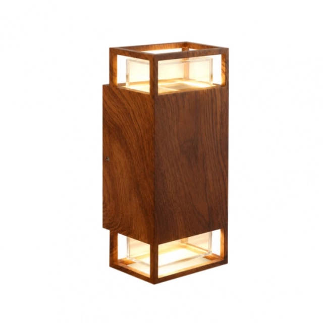 Zidna lampa drvo dezen 2xGU10 IP65 B250577